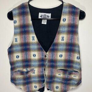 Vintage Ride Multicolored Flannel Vest